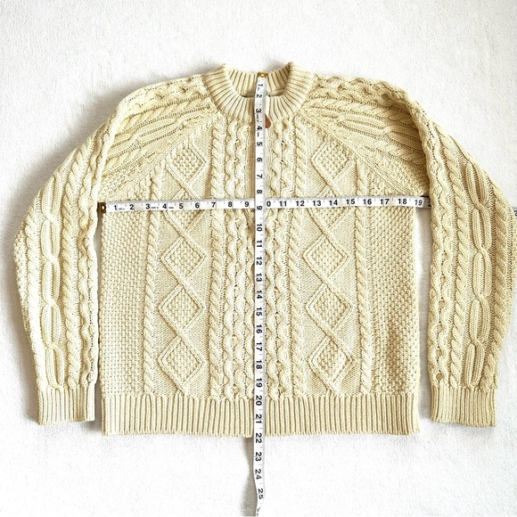 LL BEAN 1/4 ZIP CABLE KNIT COZY COMFY SWEATER IN CREAM. 14/16 Y. Women Sz S 4/6 - Picture 8 of 10